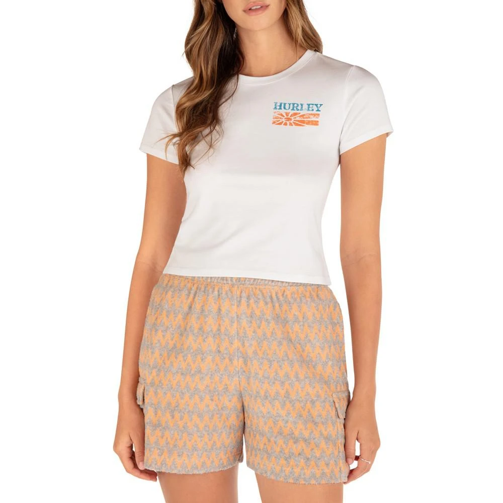 Hurley Juniors' Cropped Sun Kissed Logo Graphic T-Shirt 4