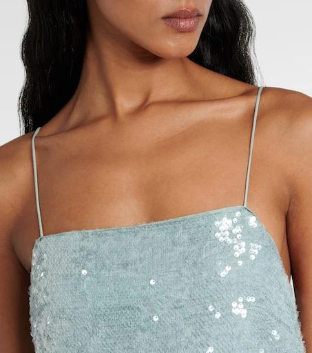 Farm Rio Anthurium printed embellished slip dress 4