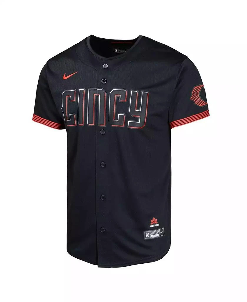NIKE Big Boys and Girls Black Cincinnati Reds City Connect Limited Jersey 2