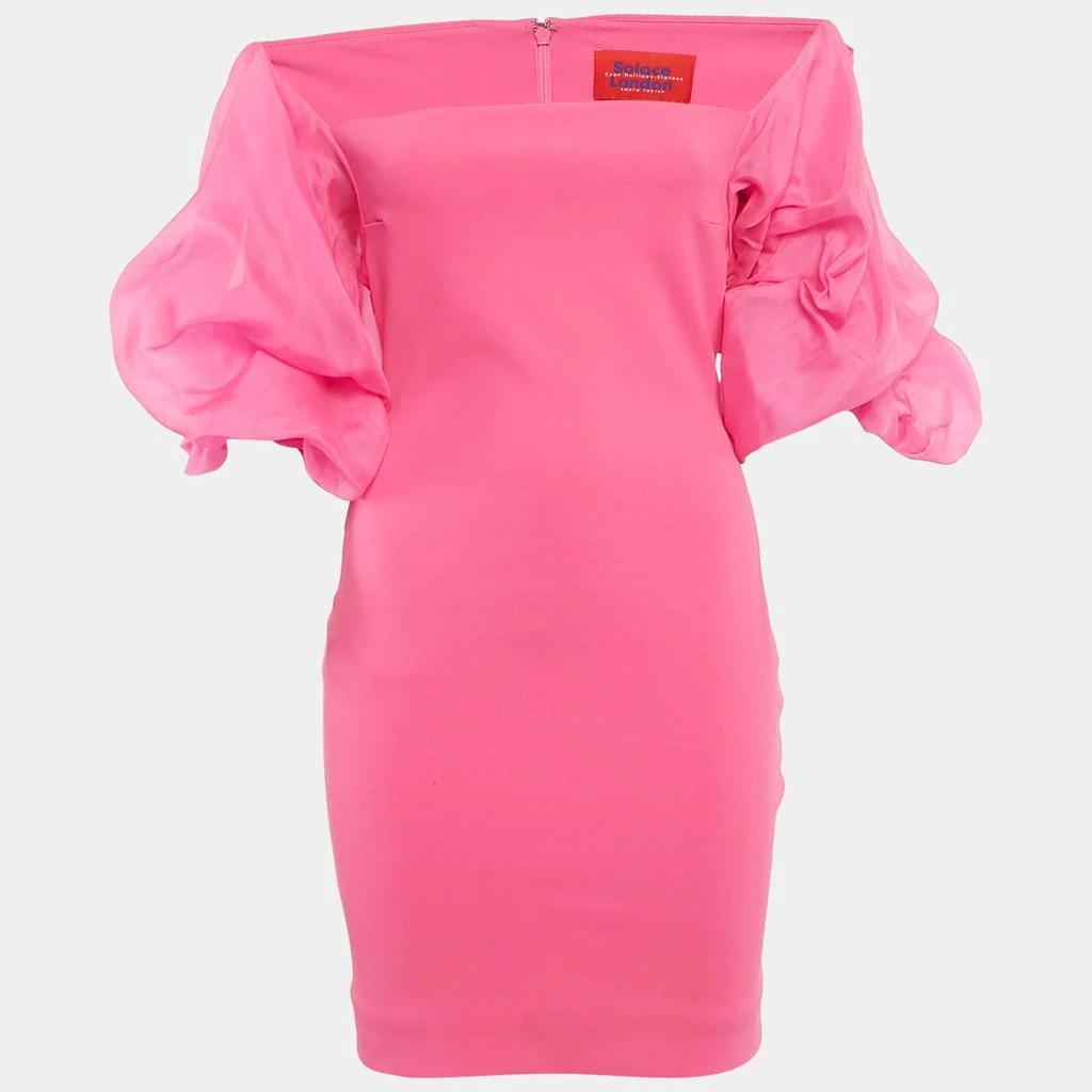 bow sleeve mini dress Floral Bow Print Mini Dress in Blush Bloom With Fitted Waist