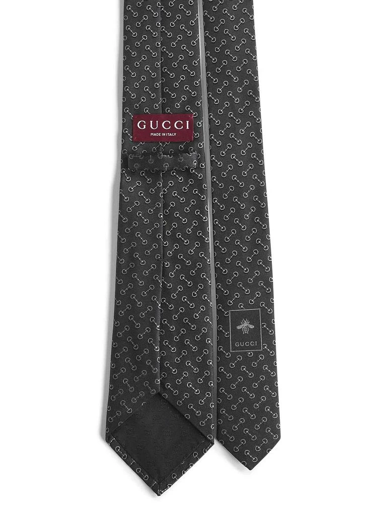 Gucci GUCCI | Black Horsebit silk jacquard tie | Man | PZ 2
