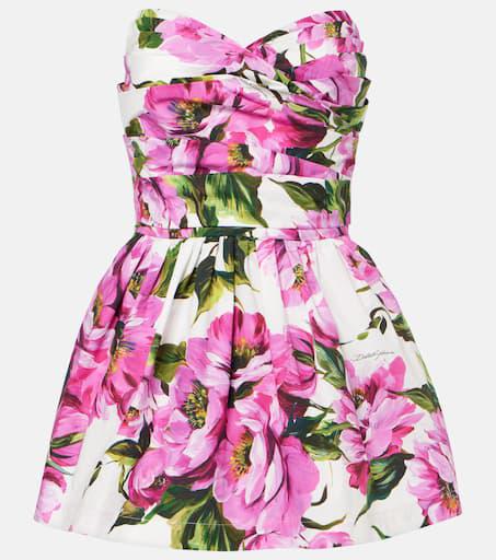 送料関税込★Oscar de la Renta★花柄ブレンドポプリンミディ Oscar De La Renta Cherry Blossom-print Poplin Dress | Pink