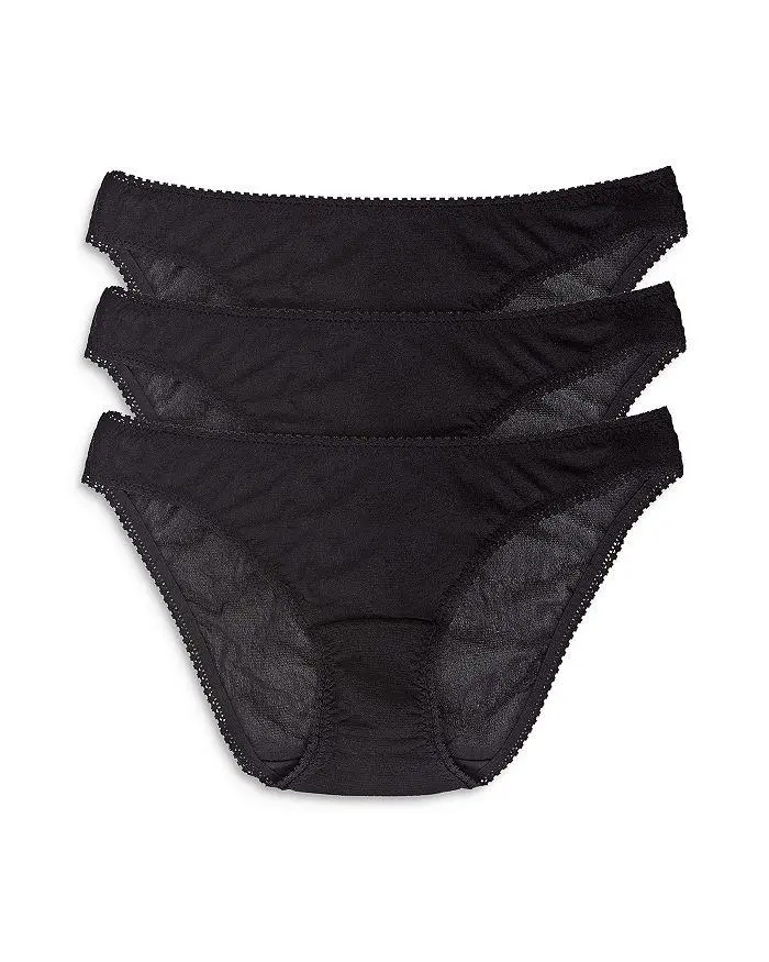 On Gossamer Mesh Hip Bikinis, Set of 3