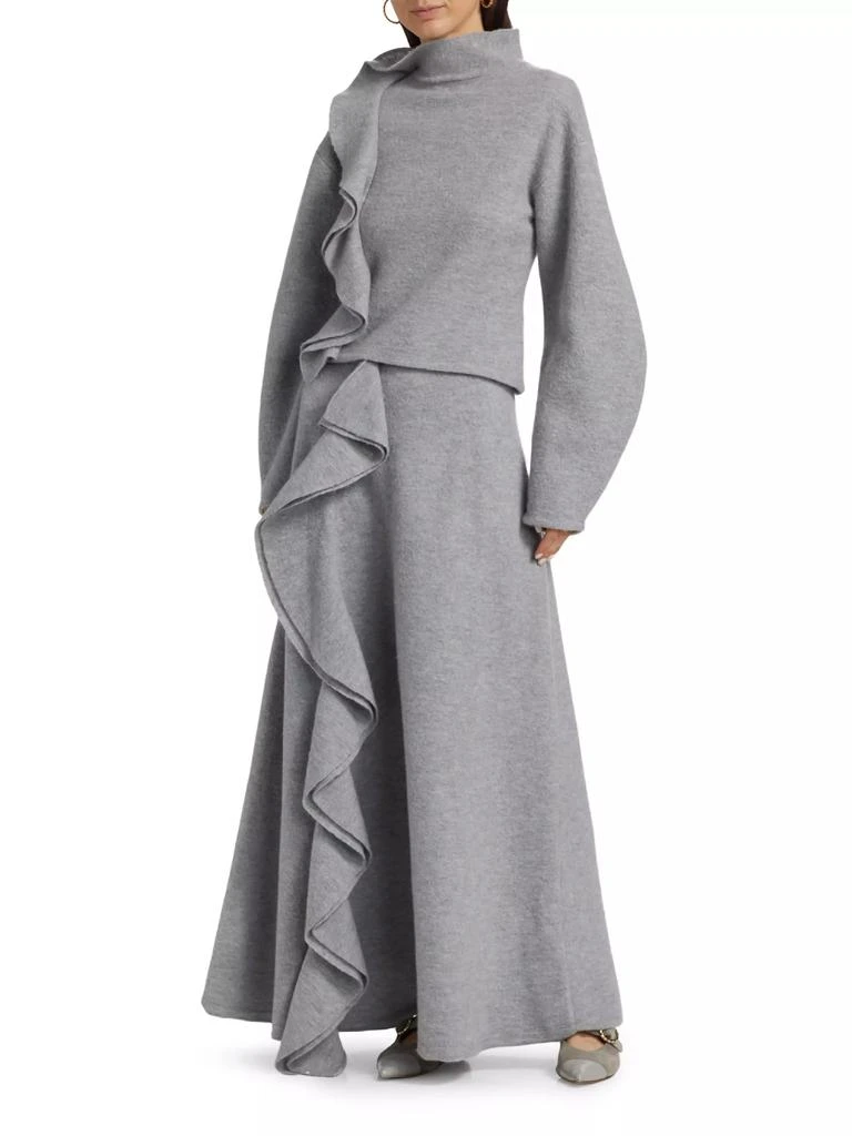 Ulla Johnson Mireya Ruffled Wool Maxi Skirt 2
