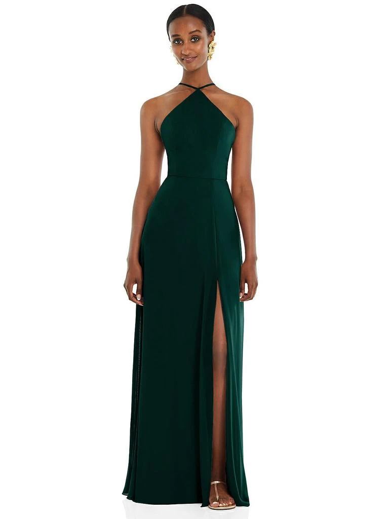 Lovely Diamond Halter Maxi Dress with Adjustable Straps 1