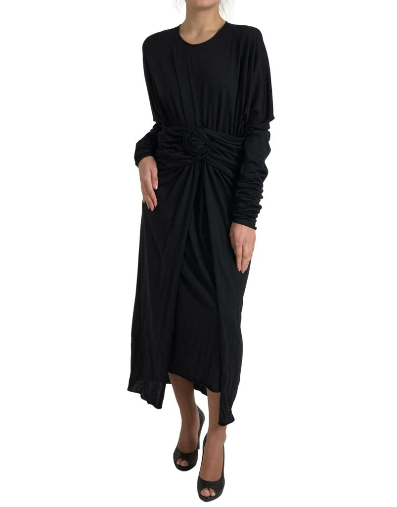 Dolce 
Gabbana Wool Wrap Sheath Midi Gown Women
s Dress