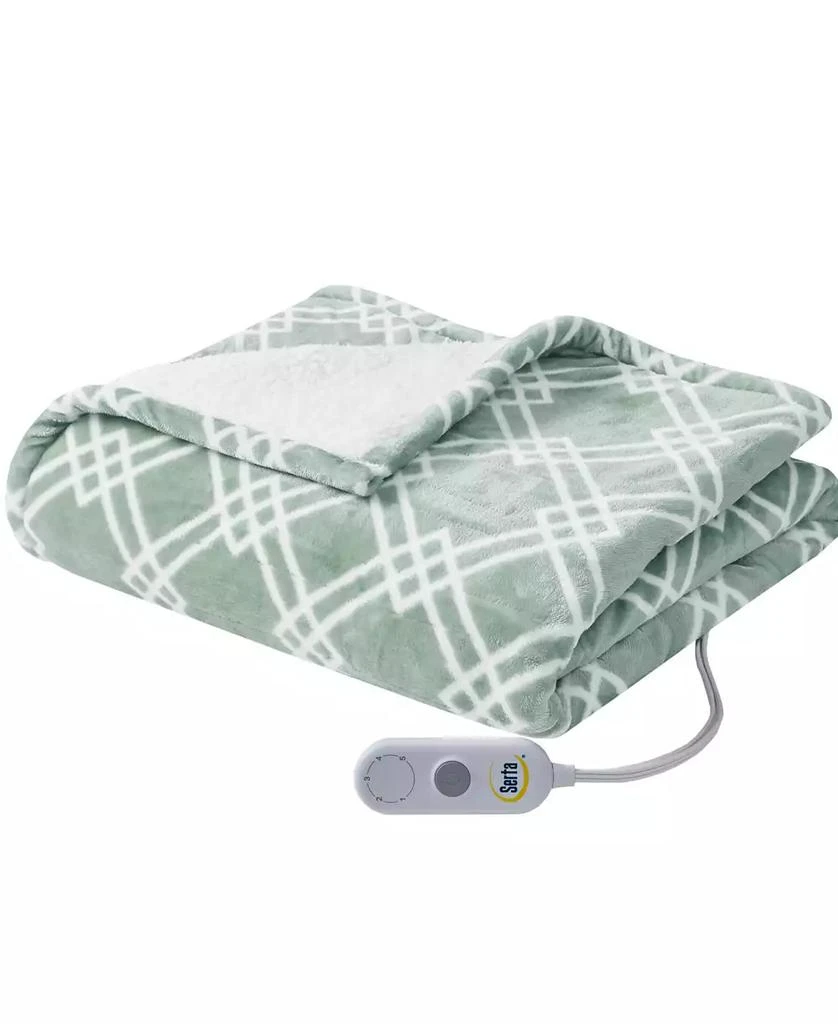 Serta Printed Electric Plush Throw, 50" x  60" 2