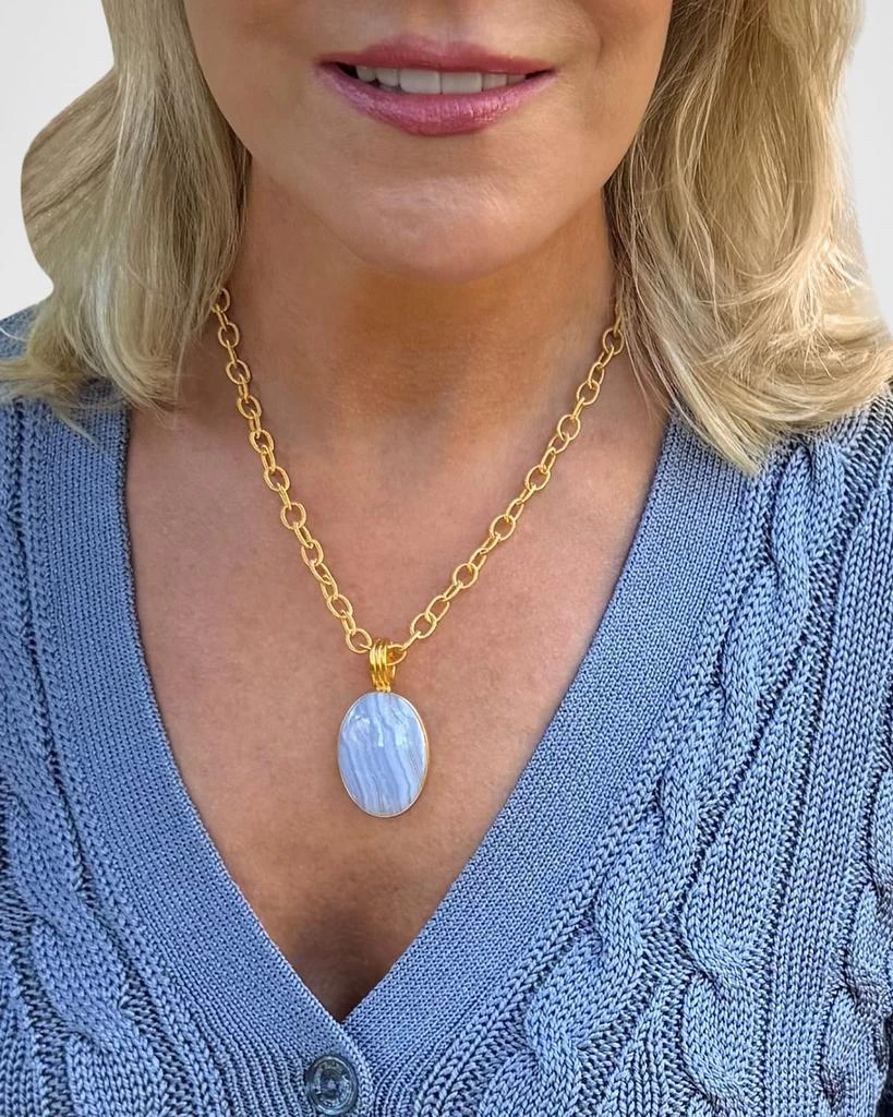 Dina Mackney Blue Lace Agate Twist Necklace 2