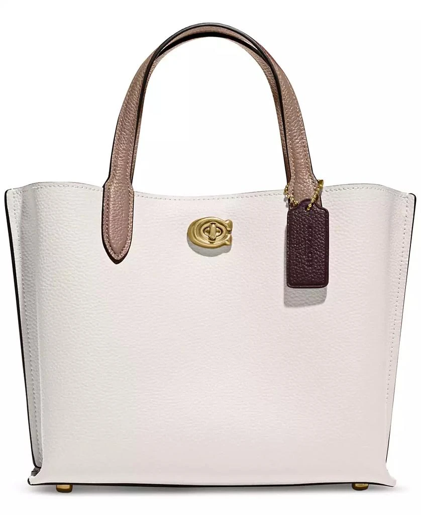 Coach Polished Pebble Leather Willow Tote 24 with Convertible Straps 1