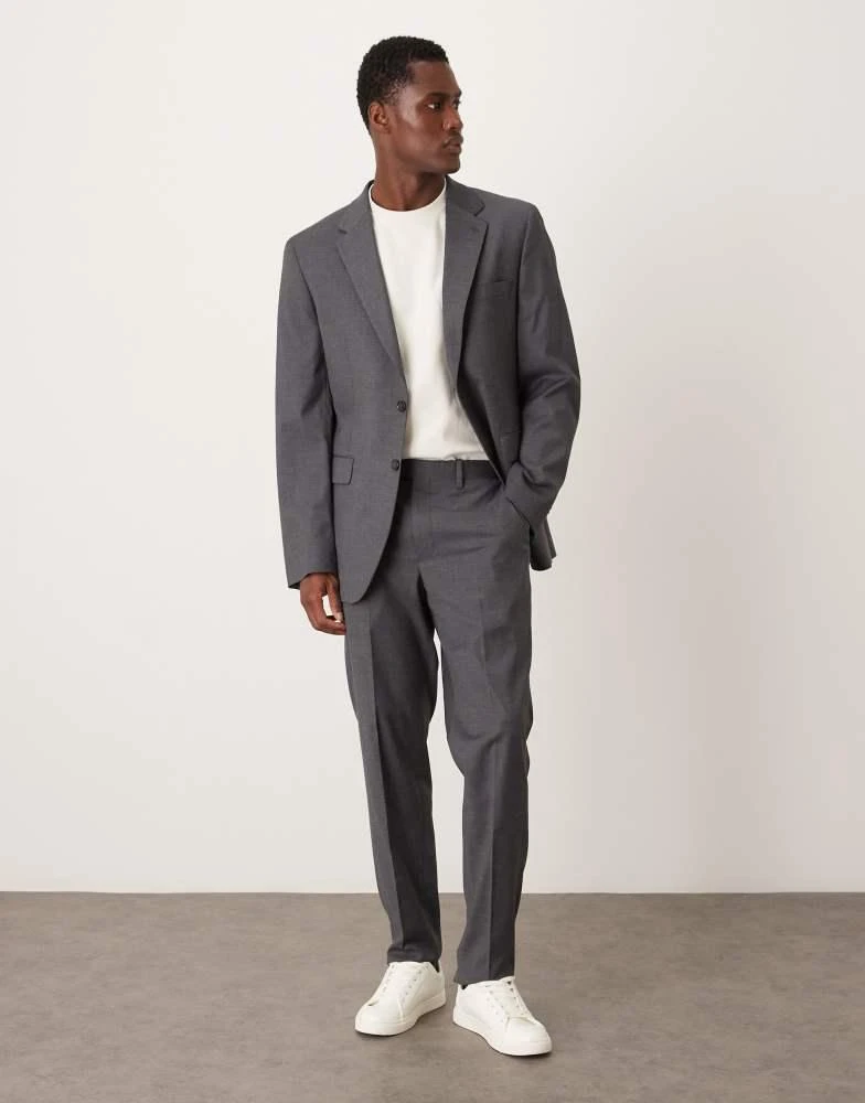 slim fit dress slacks Haggar 4-Way Stretch Dress Pants, Flat Front in Light Grey main image 1