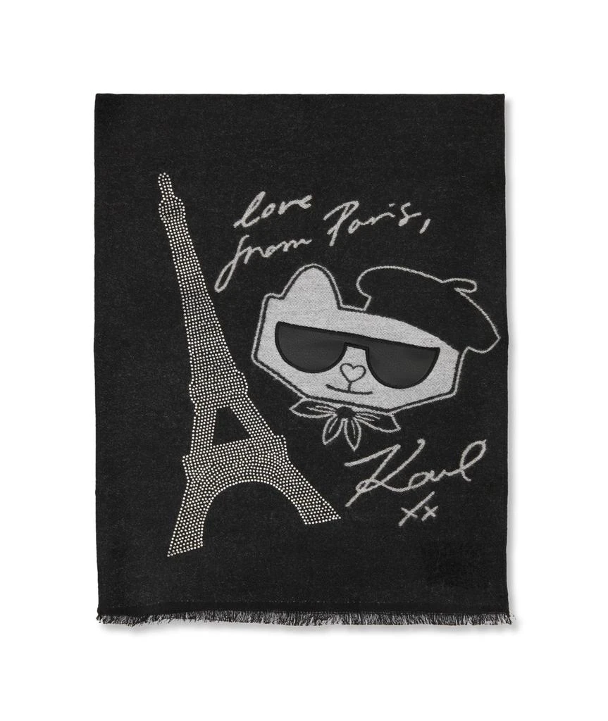 Karl Lagerfeld Paris CHOUPETTE AND KRYSTAL EIFFEL MUFFLER SCARF 3