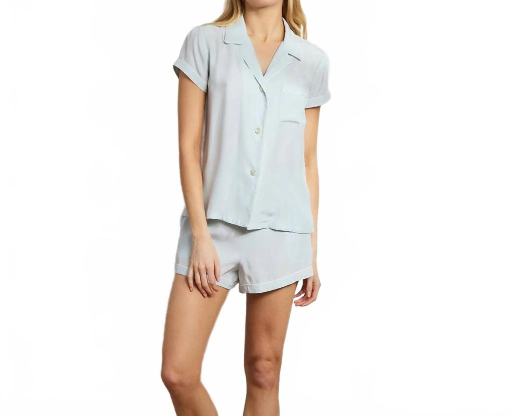 The Sleep Code Women
s Washable Silk Short Pj Set In Fresh Air 4