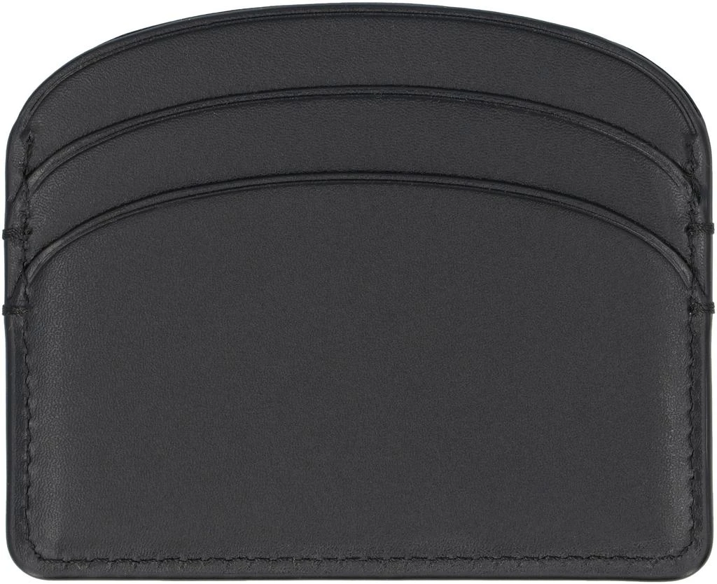A.P.C. BLACK LEATHER CARD HOLDER 3