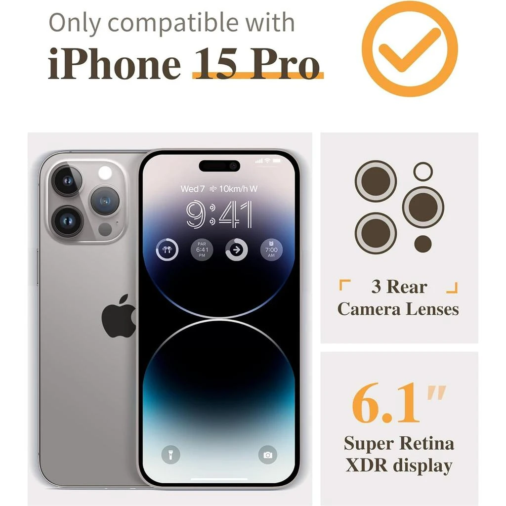 ENTRONIX Entronix [Magnetic] Case Compatible with iPhone 15 Pro - [Hard Back] Glitter Color 2