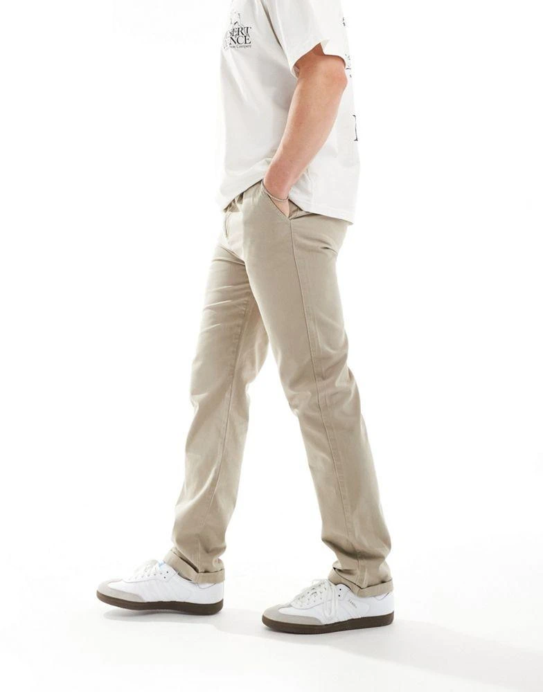 ASOS ASOS DESIGN straight chino in washed beige 5