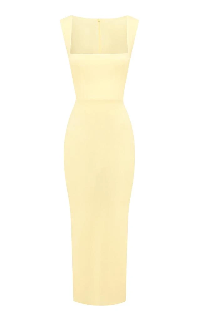 Alex Perry Alex Perry - Square-Neck Crepe Jersey Midi Dress - Yellow - UK 10 - Moda Operandi 1