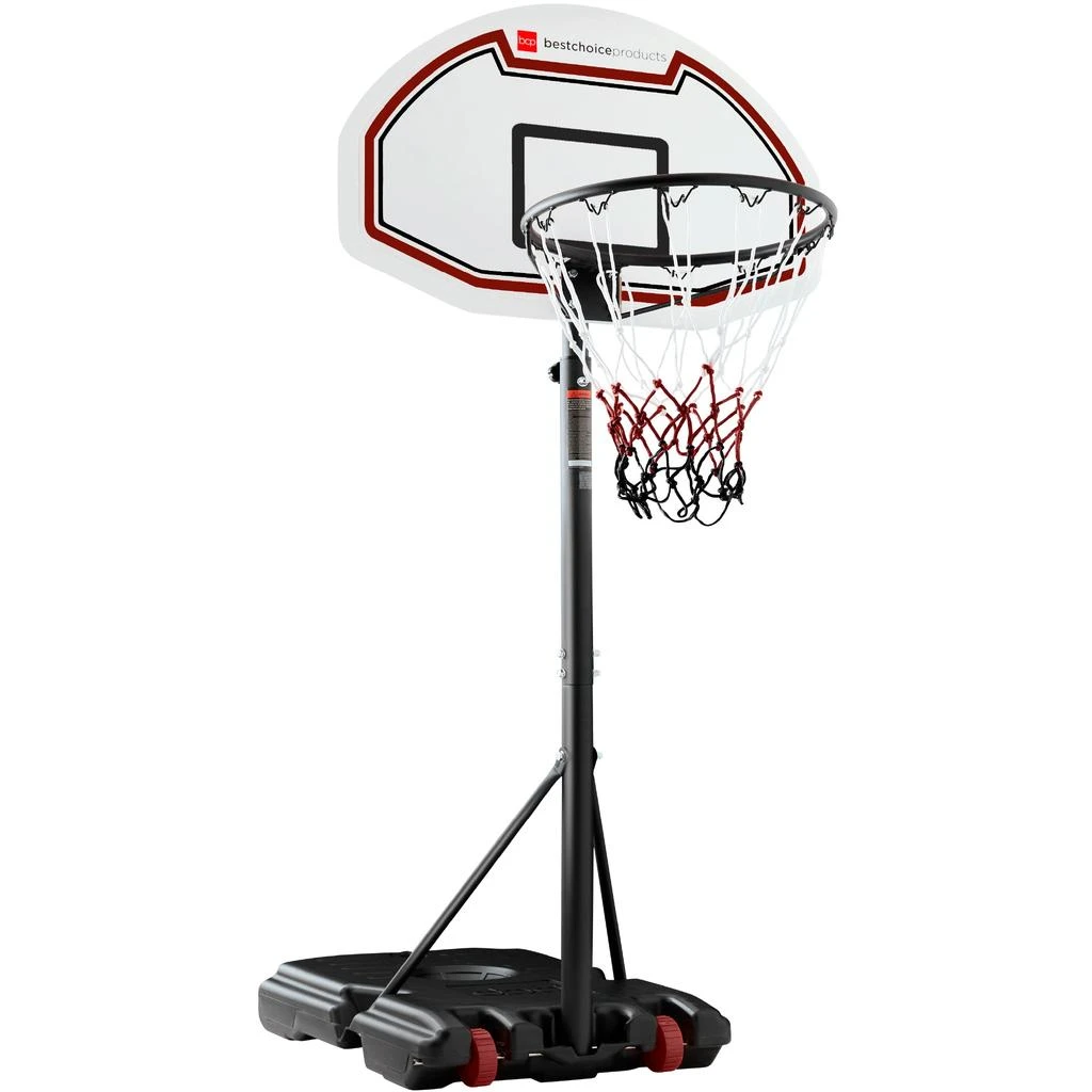 Best Choice Products Kids Height-Adjustable Basketball Hoop, Portable Backboard System w/ 2 Wheels 8