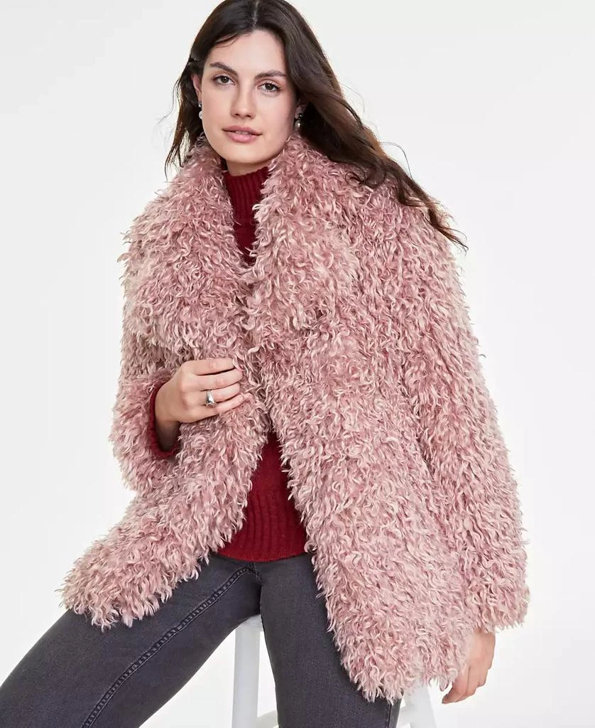 On 34th Women's Solid Faux-Fur Notch-Collar Jacket, Created for Macy's 1