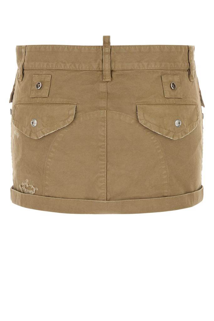 【関税&送料込】Dsquared Khaki Canvas Mini Skirt DSQUARED2 Khaki canvas mini skirt - Dresses & Skirts
