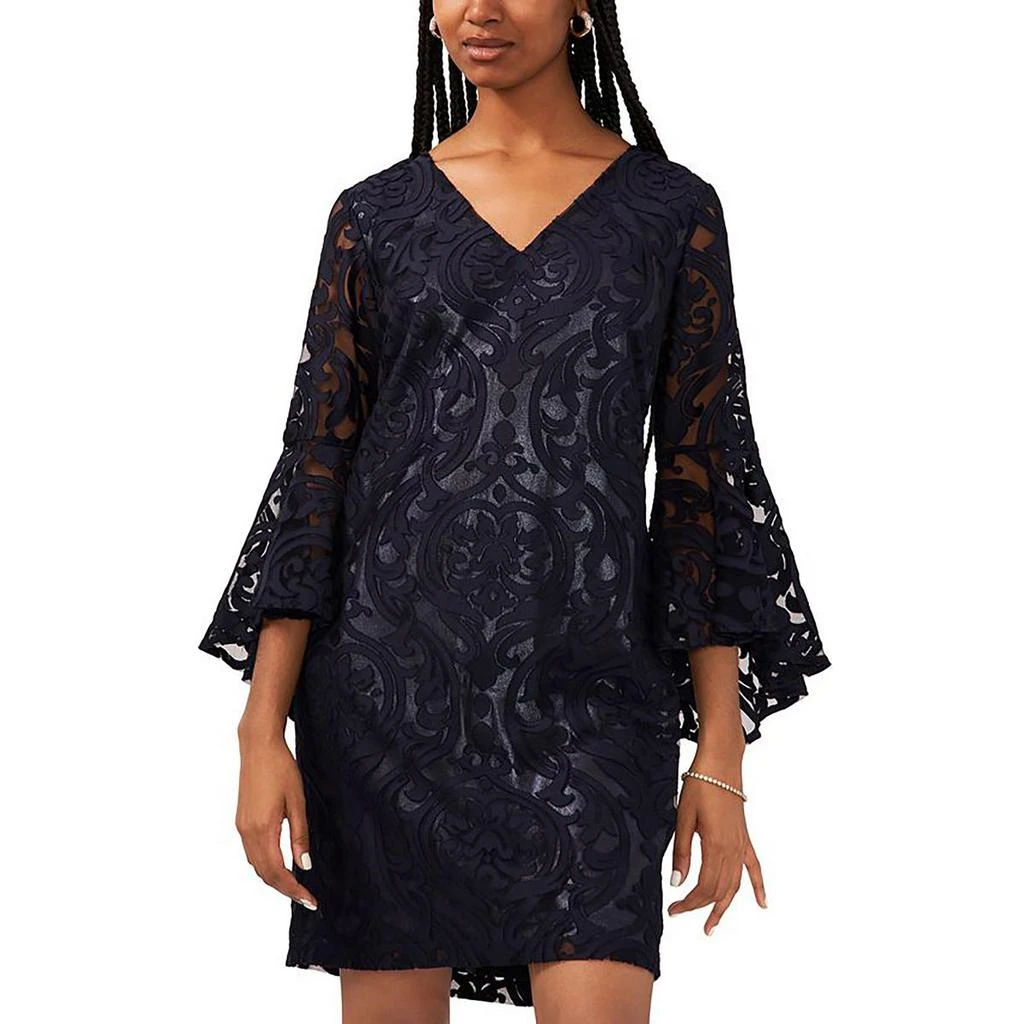 MSK Petites Womens Lace Bell Sleeve Midi Dress 1