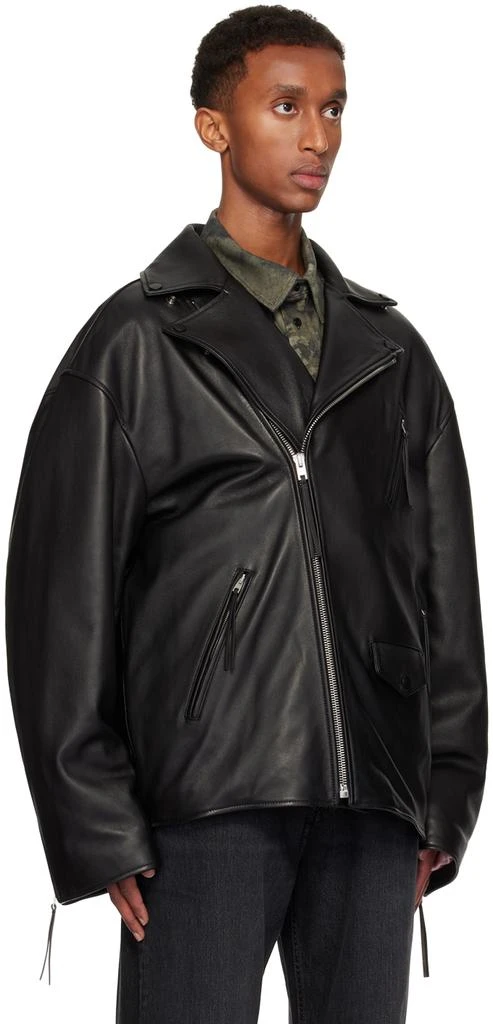Acne Studios Black Waxy Nappa Leather Biker Jacket IT-54-XXL  