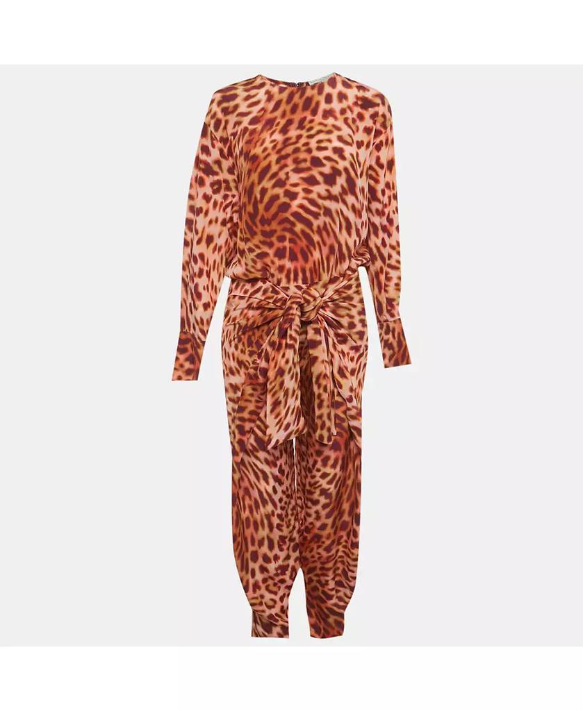 Pre-Owned Stella McCartney Women's Multicolor Animal Print Silk Front Knot Jumpsuit