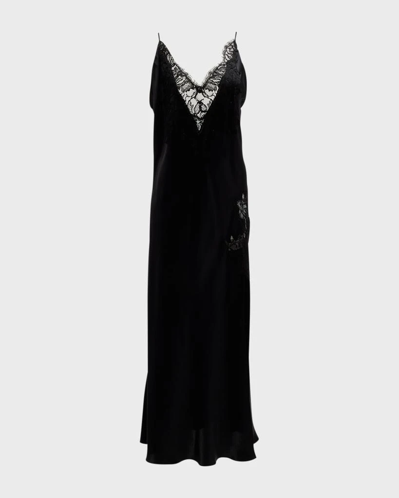 Christine Lingerie Diva Lace-Trim Charmeuse Gown 1