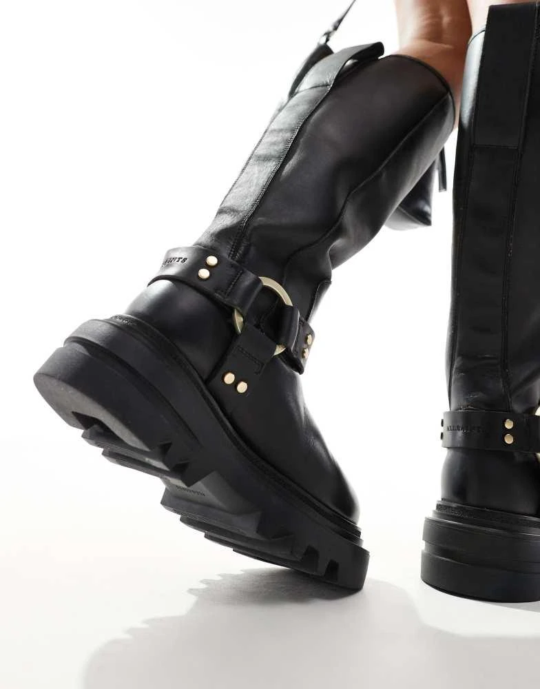 ALL SAINTS AllSaints Jade leather harness biker boots in black 4