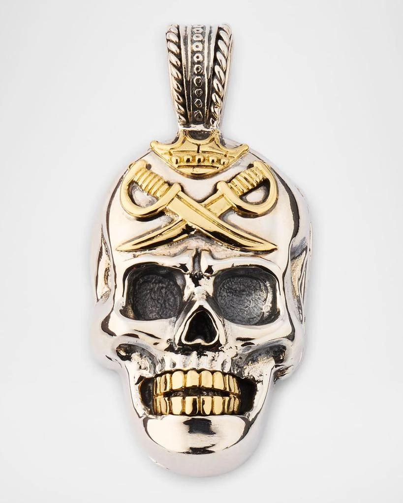 Konstantino Men
s Hydra Sterling Silver and 18K Gold Skull Pendant
