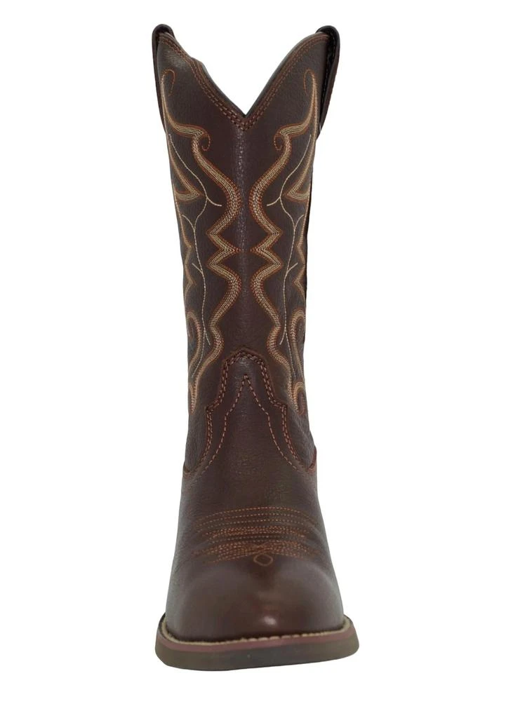 Justin Men's Stampede Square Toe Western Boots - Ee Width In Brown 3