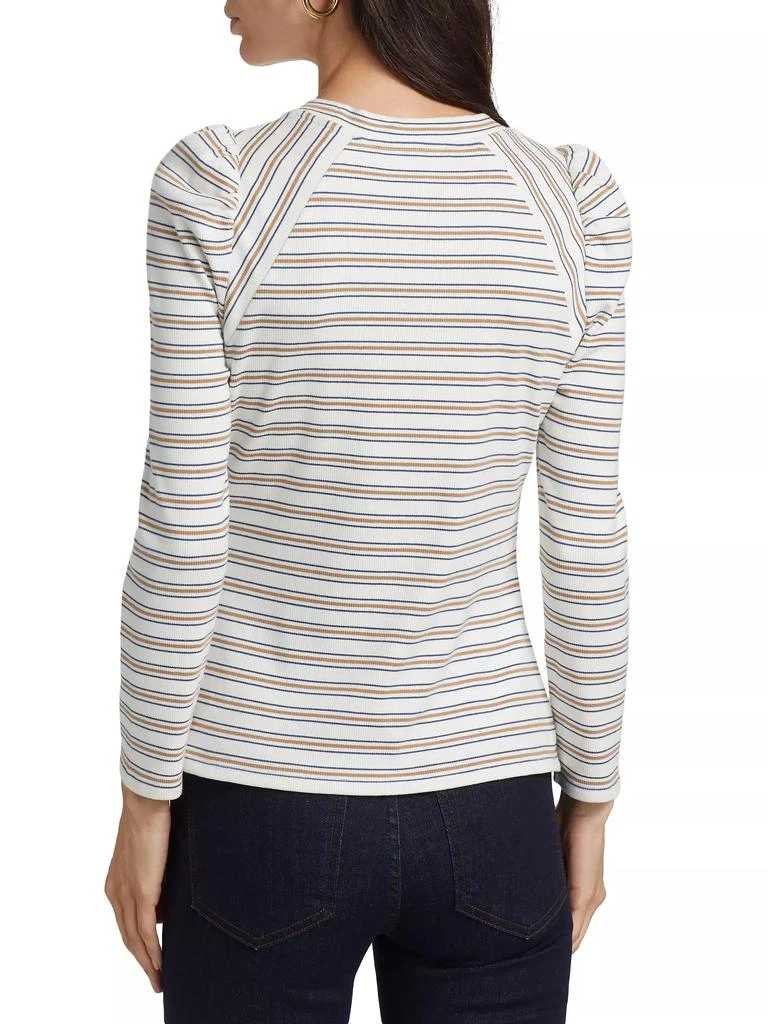 VERONICA BEARD Delano Striped Stretch-Cotton Top 5