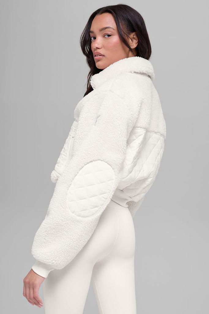 alo Sherpa Edge Bomber アイボリー XS 正規品 Sherpa Edge Bomber - Ivory | ALO