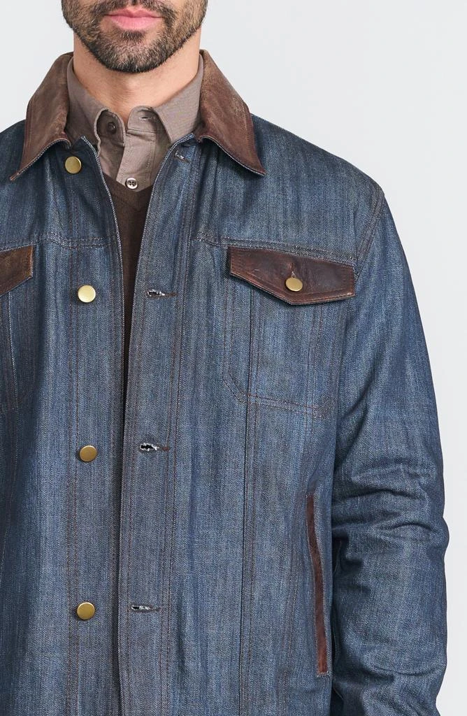 FLYNT Leather Trim Denim Jacket 9