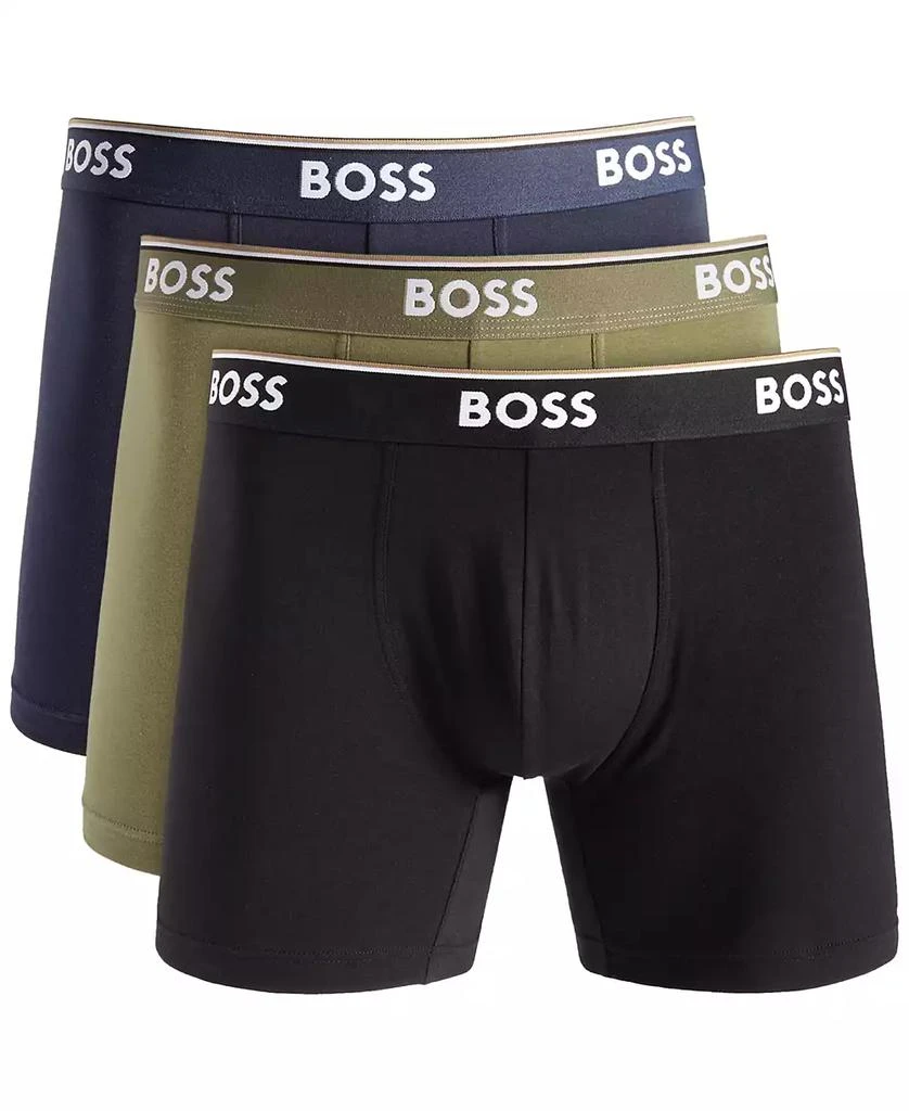 Hugo Boss BOSS by Men's Power 3-Pk. Tipped Logo Waistband Boxer Briefs 1