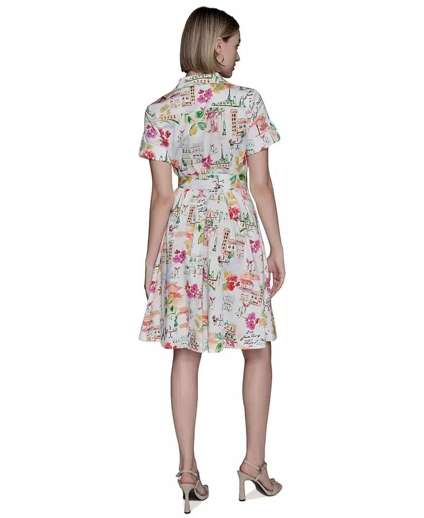 Karl Lagerfeld Paris Women's Printed Cotton A-Line Shirtdress 4