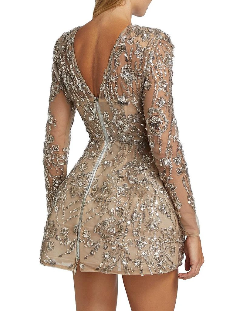 Bronx and Banco Women's Venetian Sequin-Embellished Minidress - Silver - Size Large
