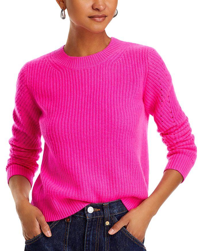 AQUA Cashmere Ribbed Crewneck Sweater - 100% Exclusive