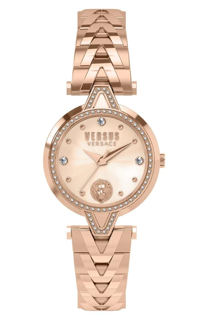 Versace Versace V Versus Crystal Rose Gold Dial Bracelet Watch, 34mm 1
