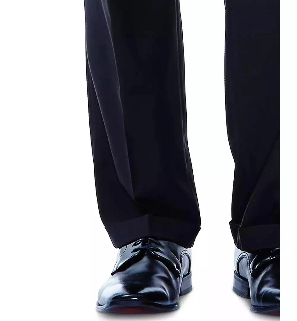 Haggar Men's ECLO Stria Classic Fit Pleated Hidden Expandable Waistband Dress Pants 5
