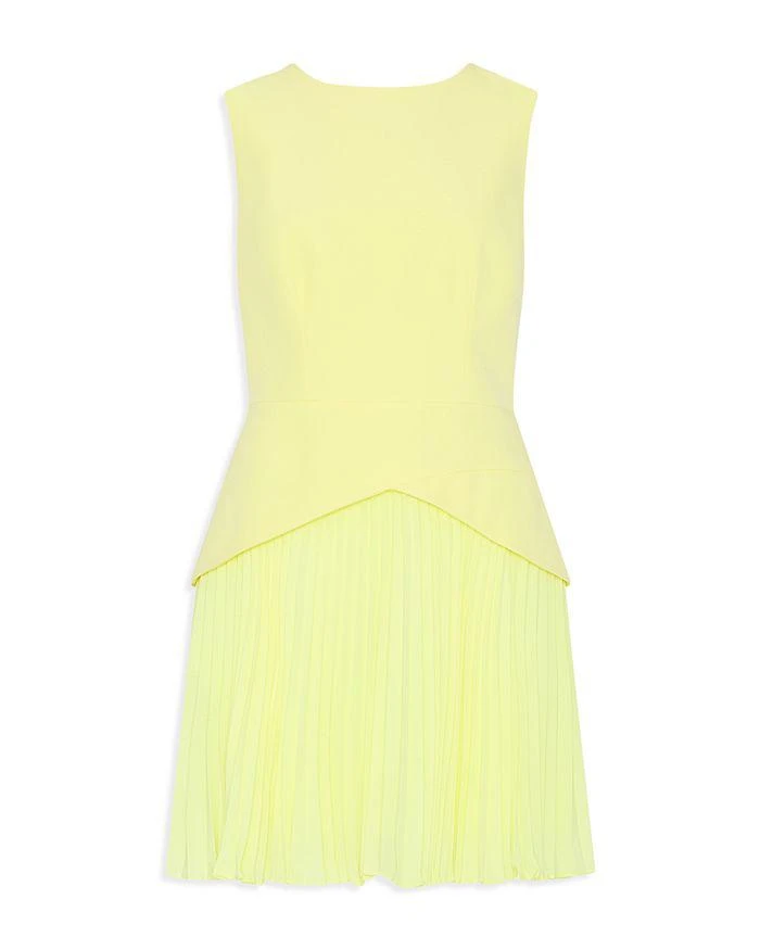 strapless open back dress Hunter Green Pleated Bubble Sleeve Satin Mini Dress – PinkBlush main image 1