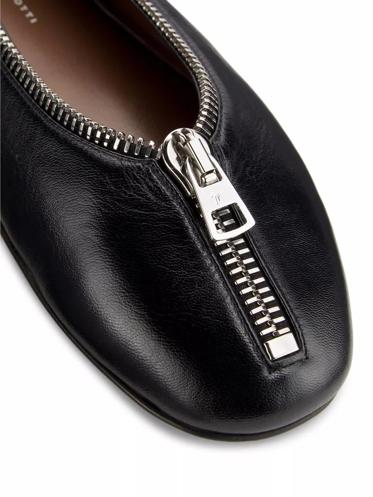 Giuseppe Zanotti Amanda Zipper-Detailed Leather Ballet Flats 5