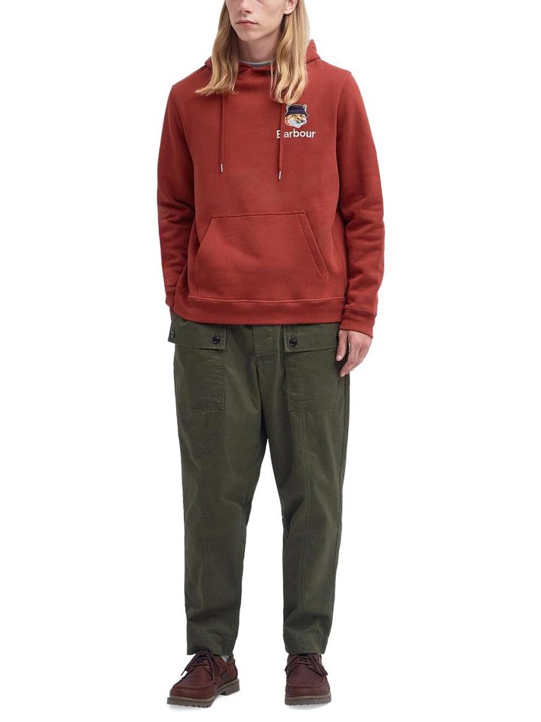 Shop Barbour X Maison Kitsuné Fox Head Embroidered Hoodie on Sale