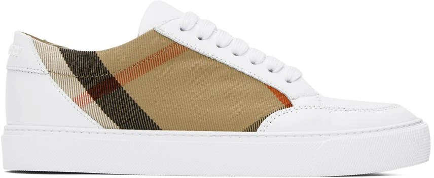 Burberry White & Tan House Sneakers 1
