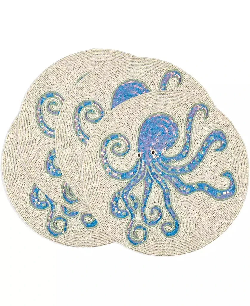 Saro Lifestyle Tentacle Treasure Beaded Placemats, 15" Round