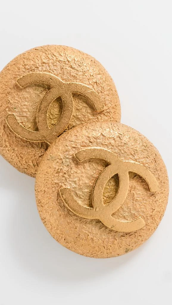What Goes Around Comes Around Chanel Gold C Round Earrings 2