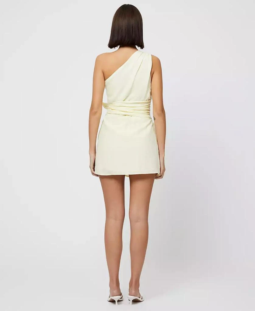 French Connection Women's Birdie Butter Yellow One-Shoulder Mini Dress 4
