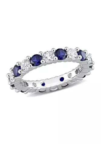 Belk 
Co. Lab Created 3.5 ct. t.w. Created Blue and White Sapphire Full Eternity Band in Sterling Silver