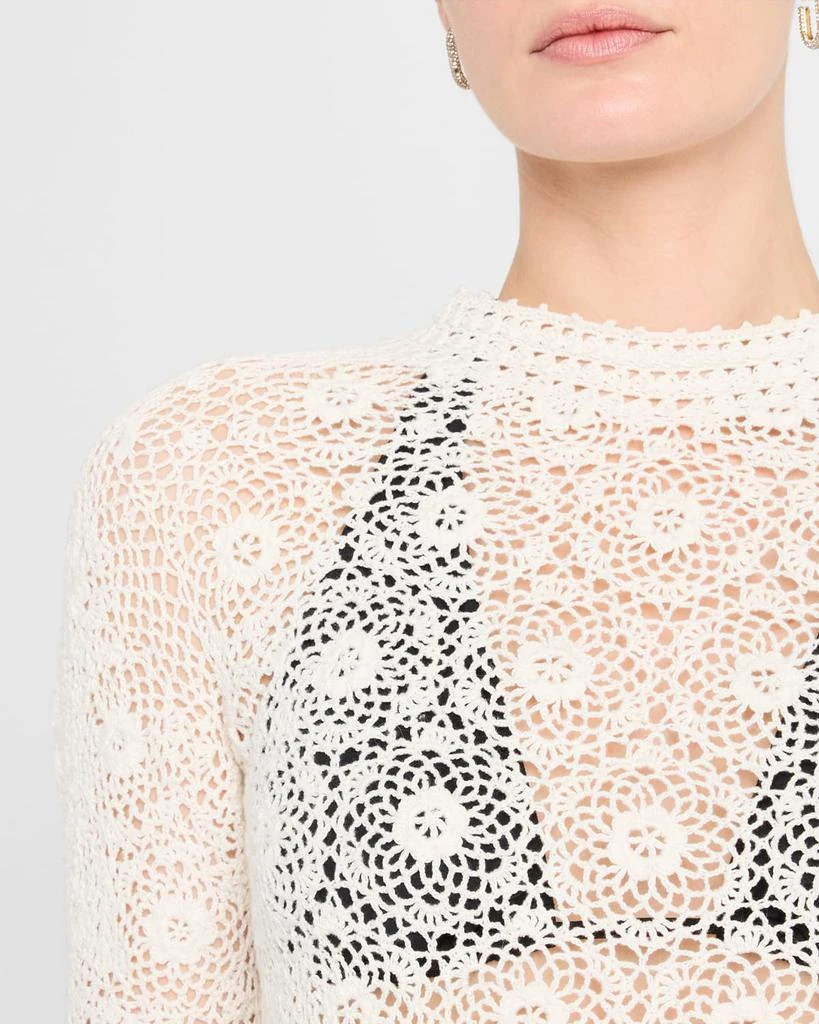 Nili Lotan Gibson Scallop Floral Lace Sweater 5