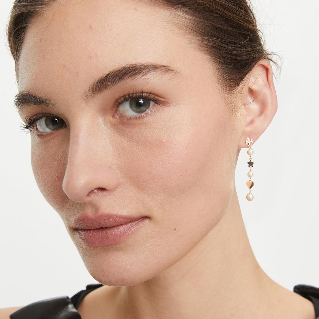 Tory Burch Tory Burch Kira Linear Pearl Gold-Tone Earrings