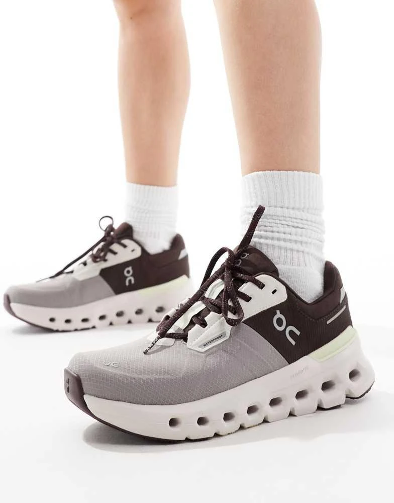 On ON Cloudrunner 2 Waterproof running trainers in Brown and Grey 1